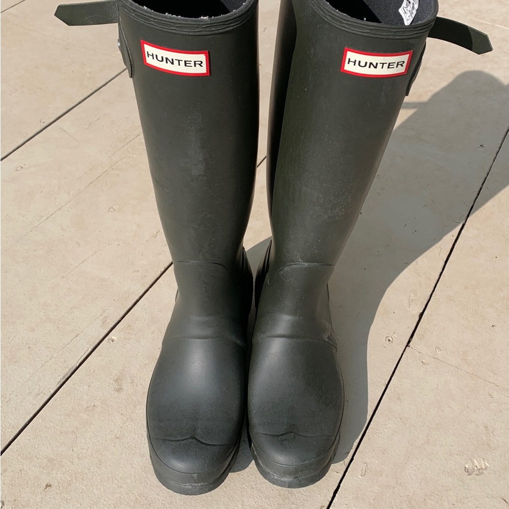 Tall original Hunter boot Sz. 8 green